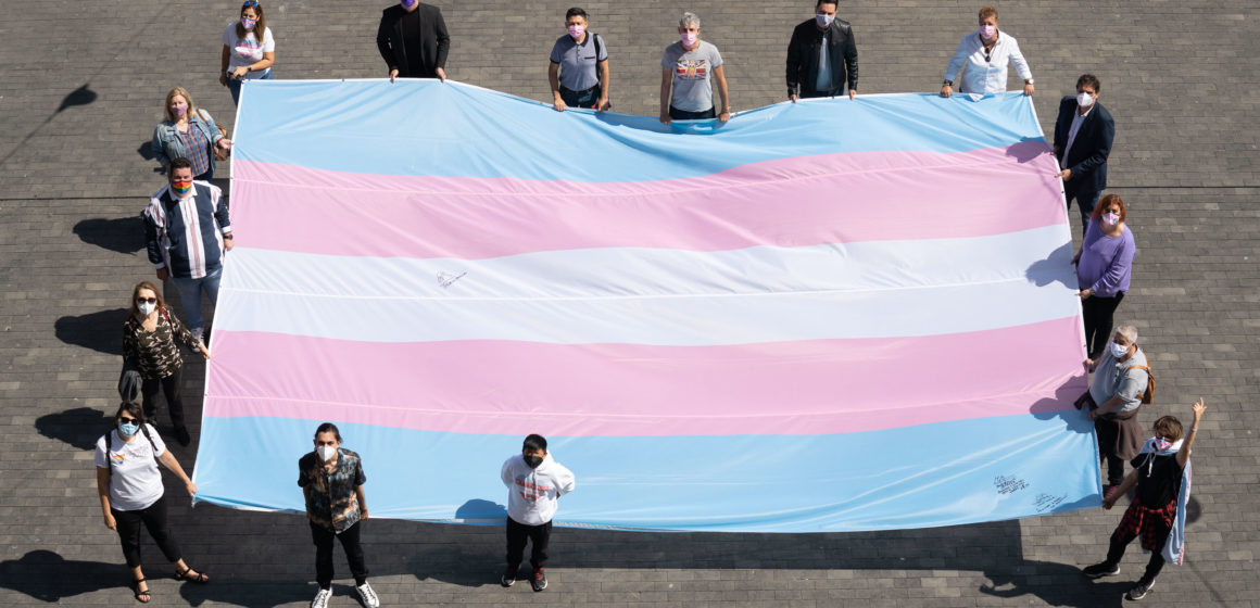 Gugliotta recibe a las entidades LGBTIQ+ que llevan la bandera trans hasta Madrid